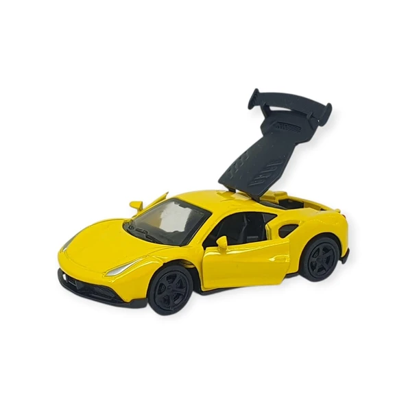 Çek Bırak Metal Küçük Arabalar 8 cm - 6411A-17 - Sarı - Resim 5