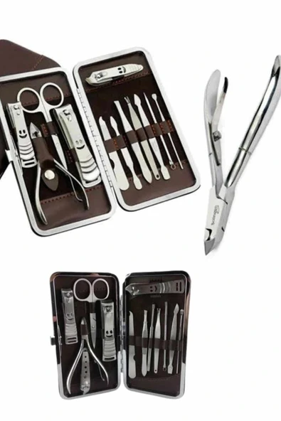 LitaeTrend 12 Parça Paslanmaz Çelik Kompakt ve Taşınabilir Manikür Makası Tırnak Makası - Resim 4