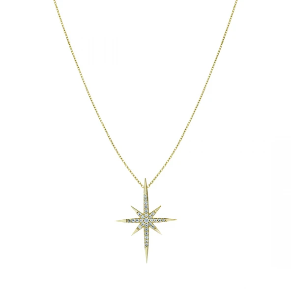 Altın Kutup Yıldızı Kolye T076514 ürün görseli