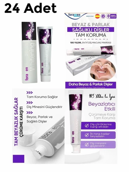 Foramen 24 Adet Whitening Beyazlatıcı Büyük Boy Diş Macunu 125 gr ürün görseli