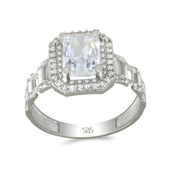 Altın Baget Taşlı Yüzük T074253 ürün görseli 1