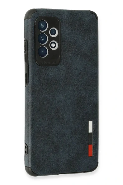 LitaeTrend Samsung Galaxy A72 Kılıf Loop Deri Silikon - Lacivert - Resim 3