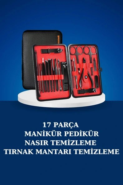 LitaeTrend 17 Parça Manikür Seti Taşınabilir Özel Çantalı El ve Ayak Bakımı Tırnak Batığı Temizleme - Resim 2