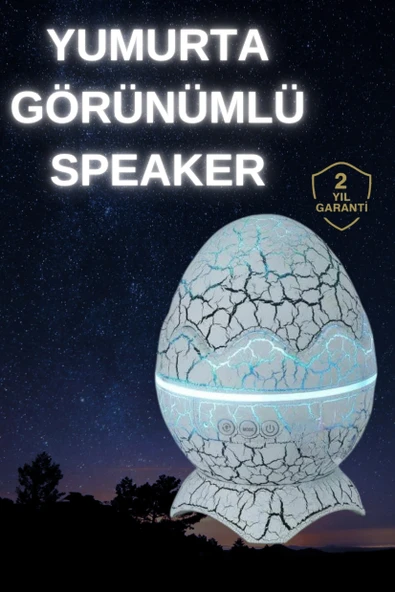 LitaeTrend Dinozor Yumurtası Gece Masa Lambası Bluetooth Hoparlör 14 Renk Seçeneği ürün görseli 1