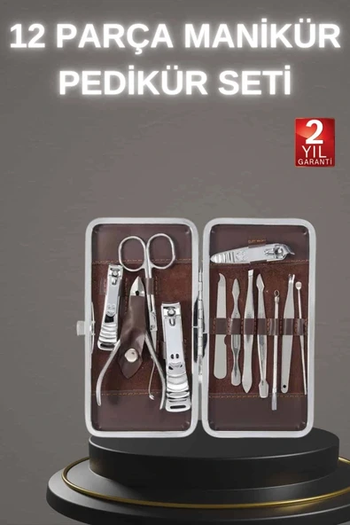 LitaeTrend 12 Parça Paslanmaz Çelik Kompakt ve Taşınabilir Manikür Makası Tırnak Makası ürün görseli 1