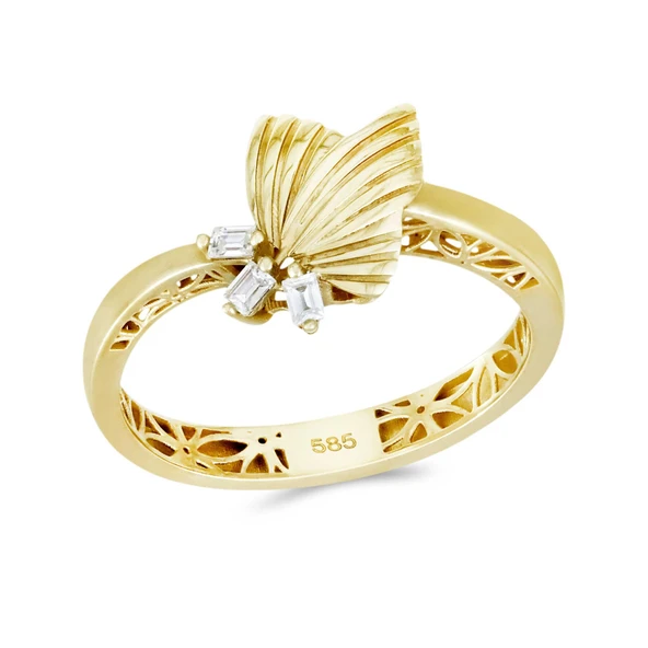 Altın Kelebek Yüzük T075230 ürün görseli 1