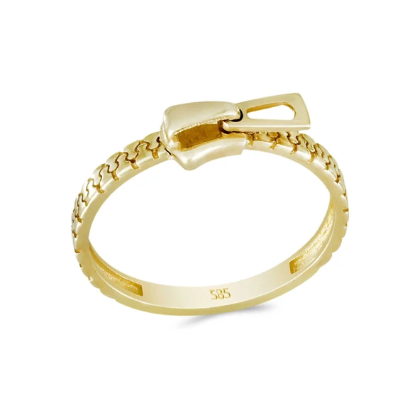 Altın Fermuar Yüzük T075221 ürün görseli 1