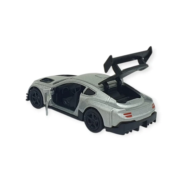 Çek Bırak Metal Küçük Arabalar 8 cm - 6411A-16 - Gümüş - Resim 5