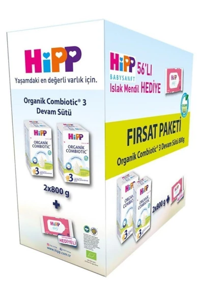 Hipp 3 Organik Devam Sütü Combiotic 800grx2 Adet (ISLAK MENDİL HEDİYE) - Resim 2