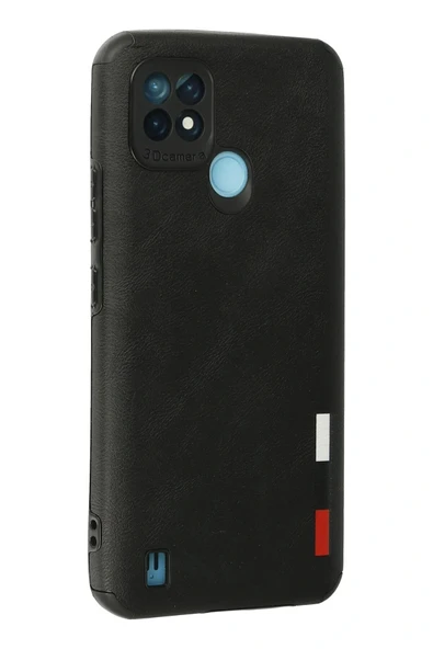 LitaeTrend Realme C21 Kılıf Loop Deri Silikon - Siyah - Resim 3