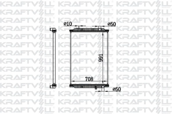 Renault Truck Motor Su Radyatoru Renault Premium DXI 430/450/460 Lander 430/460 > (991*708*48) Brazıng (mt) (cerce - Kraftvoll 08040039 ürün görseli