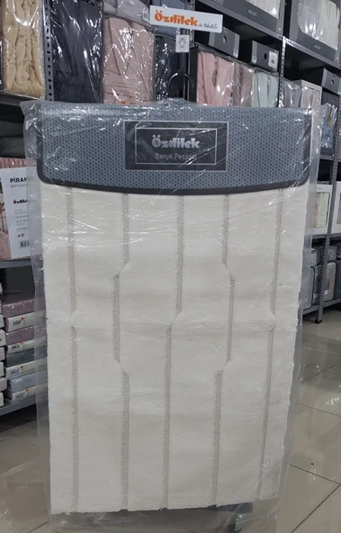 Özdilek 2'li Banyo Paspası - Klozet Takımı Pamuk Rayas Ekru ürün görseli