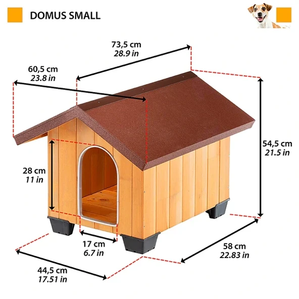 Ferplast Domus Canile Ahşap Köpek Kulübesi Small - Resim 5