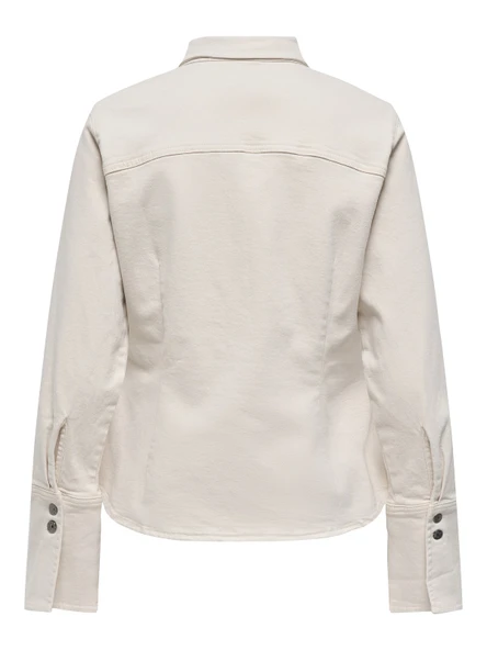 ONLY Bayan Uzun Kollu Kot Gömlek 15359156 - Resim 7