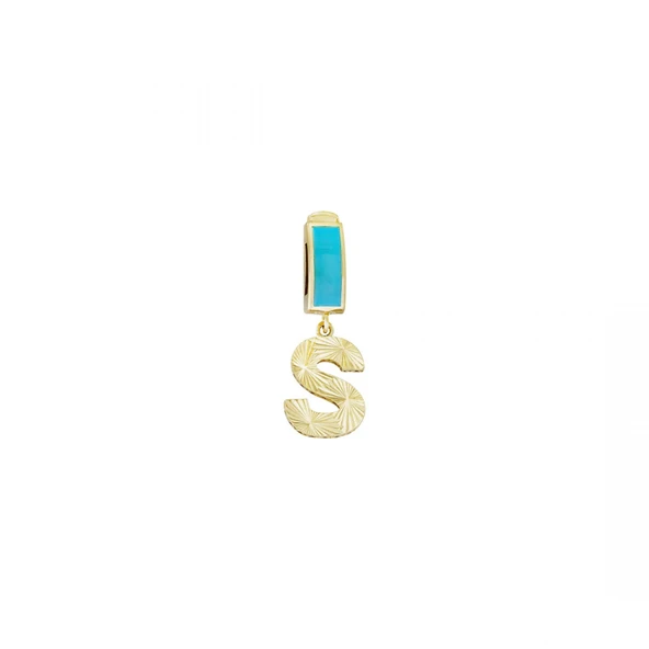 Altın S Harfi Charm Kolye Ucu T076410 ürün görseli