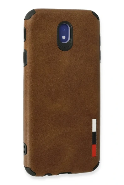 LitaeTrend Samsung Galaxy J7 Pro / J730 Kılıf Loop Deri Silikon - Kahverengi - Resim 3