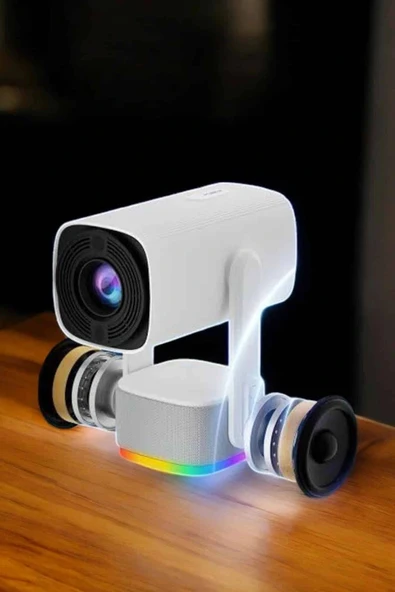 LitaeTrend Şarjlı Projeksiyon Oyun Sinema Projektörü 4K HD Görüntü Kaliteli - Resim 2