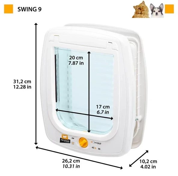 Ferplast Swıng 9 Otomatik  Kedi ve Köpek Kapısı Kahve - Resim 2