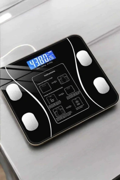 LitaeTrend Akıllı TLT Dijital Baskül Yağ Su Kas Vücut Kitle Kilo Ölçer TLT - Resim 4