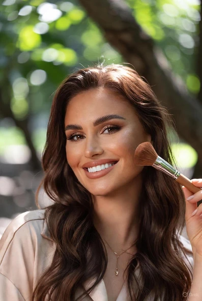 Girist Gabrini Bronz Şeftali & Pembe Işıltılı Renk Allık 301 - Resim 3