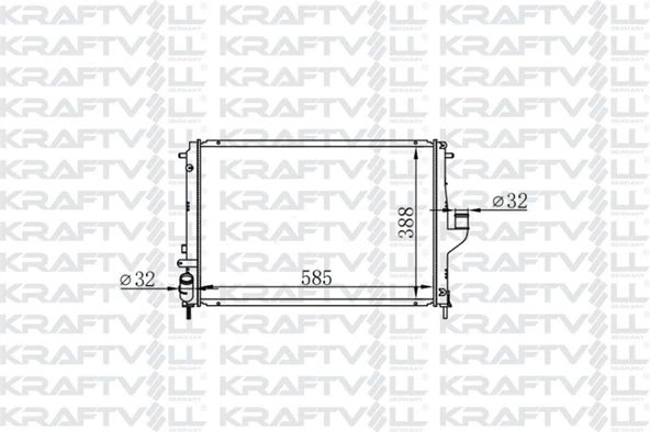 Renault Motor Radyatoru Logan Sandero Duster 1,5dci K9k 08> (585*388*16) Brazıng (mt) - Kraftvoll 08040055 ürün görseli
