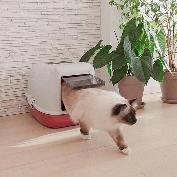 Ferplast Magıx Kedi Tuvaleti Bordo - Resim 3