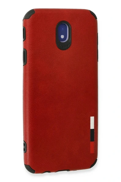 LitaeTrend Samsung Galaxy J7 Pro / J730 Kılıf Loop Deri Silikon - Kırmızı - Resim 3