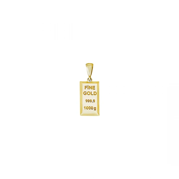 14 Ayar Altın Külçe Kolye Ucu T076639 ürün görseli