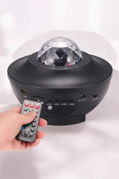 LitaeTrend Çocuklara Özel Şarjlı Bluetooth Hoparlör Parti Led Lambası Yıldızlı Projeksiyon - Resim 2