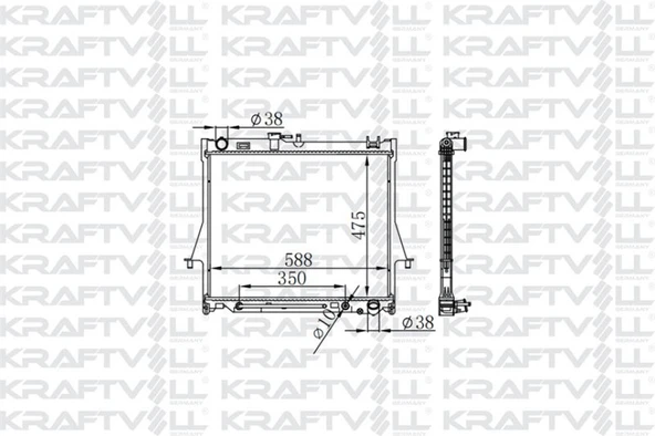 İsuzu Ticarı Motor Su Radyatoru Brazıng İsuzu D-Max 4x4 3,0 07>12 Otomatık Vites (475x588x16) - Kraftvoll 08040057 ürün görseli
