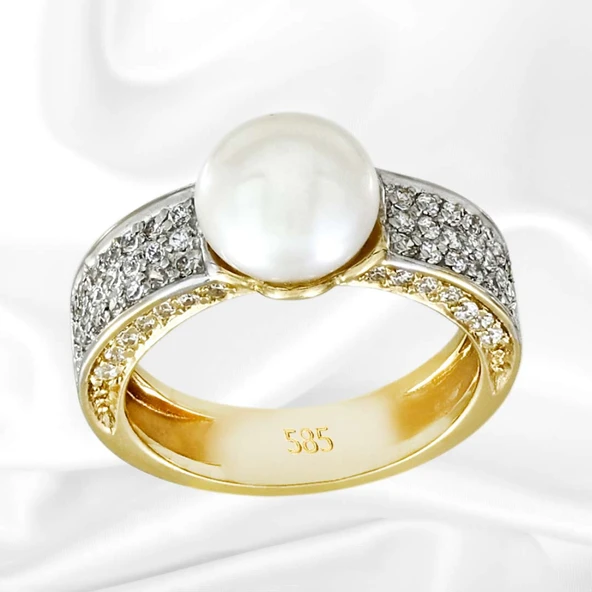 Altın İnci Yüzük T007800 ürün görseli 1