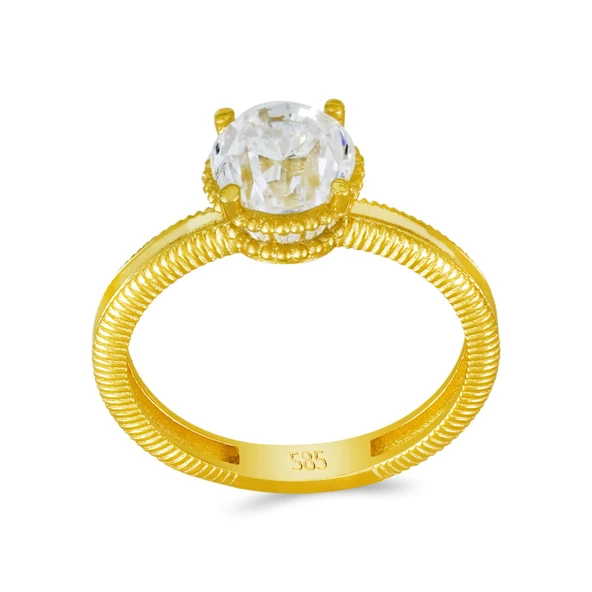 Altın Tektaş Yüzük T075067 ürün görseli 1