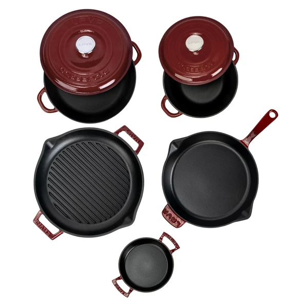LAVA Döküm Bordo 7 Parça Set – Şıklık, Lezzet ve Gücü Bir Araya Getiren Tasarım - Resim 3