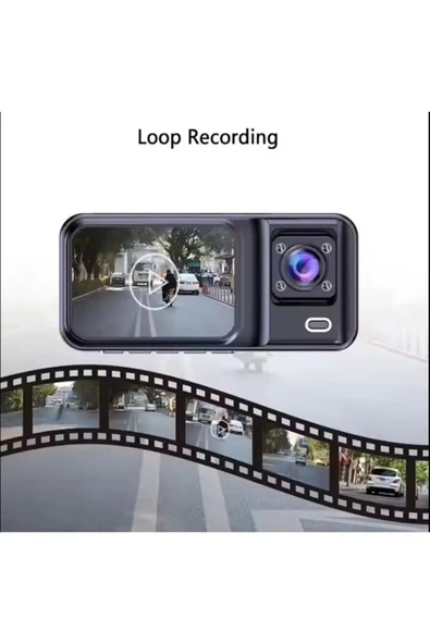 LaraThec Üç Kameralı Ön Iç Arka Araç Içi Kamera Wifi Viidure App Mpıa CC38 64GB - Resim 4