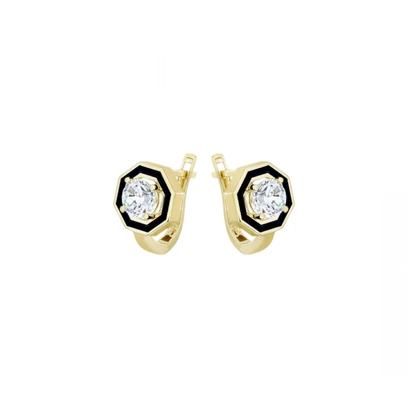 Altın Taşlı Küpe T077131 ürün görseli 1