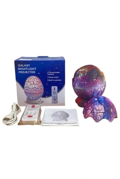 LitaeTrend Dinozor Yumurtası Gece Masa Lambası Bluetooth Hoparlör 14 Renk Seçeneği - Resim 3