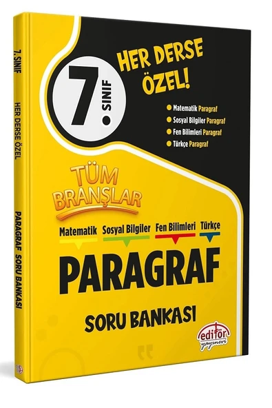 7.Sınıf Her Derse Özel Matematik-Sosyal Bilgiler-Fen Bilimleri-Türkçe Paragraf Soru Bankası - Resim 5