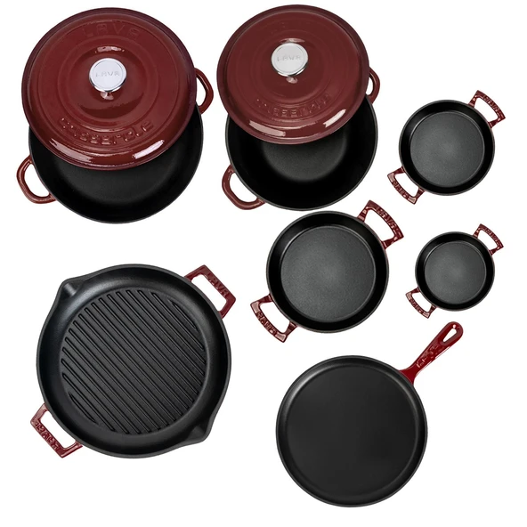 LAVA Bordo Döküm Set – Göz Alıcı Renk, Uzun Ömürlü Döküm Kalitesi - Resim 3