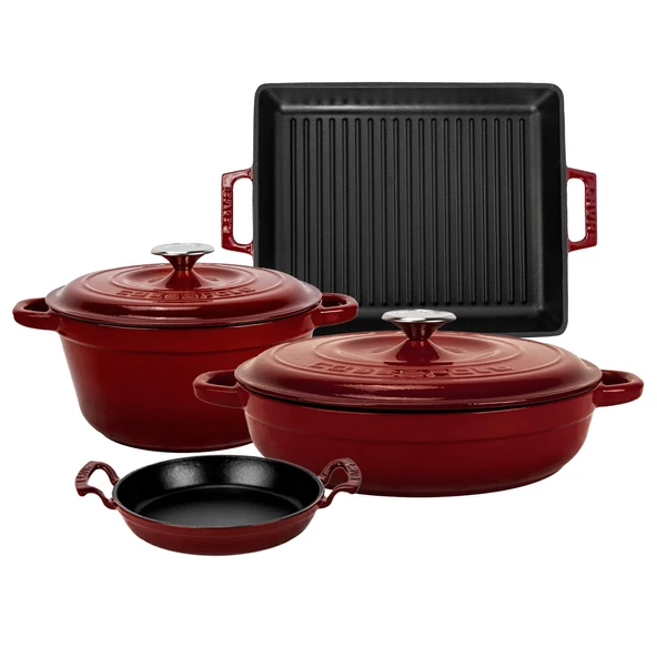 LAVA Bordo Döküm 7 Parça Set – Tencere, Sahan ve Izgara ile Şef Dokunuş ürün görseli