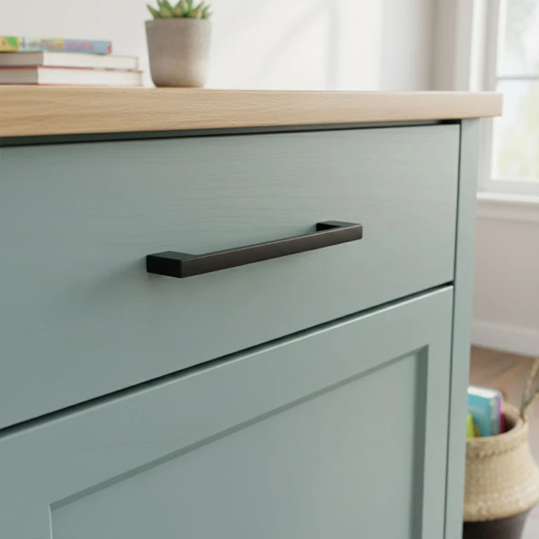 Köprü 10 ADET Siyah Metal Kulp 160 mm Mobilya Çekmece Dolap Kapak Kulpu Dayanıklı Kulbu Kulpları Siyah - Resim 3