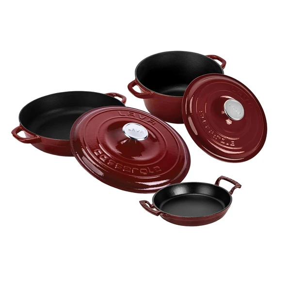 LAVA Döküm Bordo 5'li Tencere & Sahan Seti – Profesyonel Lezzet Evinde - Resim 2
