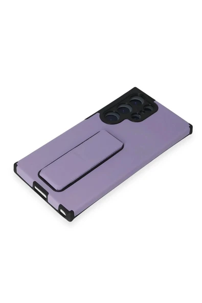 LitaeTrend Samsung Galaxy S23 Ultra Kılıf Mega Standlı Silikon - Lila - Resim 4