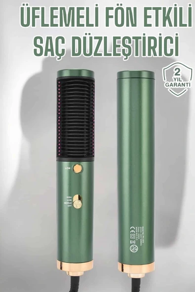 LitaeTrend Üflemeli Fön Tarak Düzleştirici Seramik Kaplama Elektriklenme Karşıtı ürün görseli 1