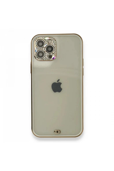 LitaeTrend iPhone 12 Pro Kılıf Liva Taşlı Silikon - Beyaz ürün görseli 1