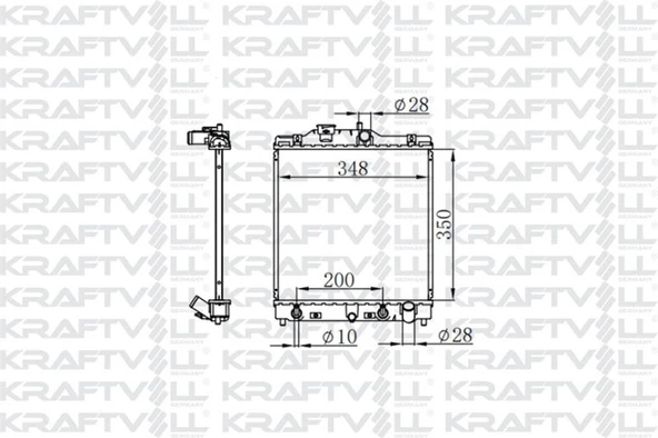 Honda Motor Su Radyatoru Honda CIVIC 1992-2000 (350*359*23) Manuel Vites - Kraftvoll 08040051 ürün görseli