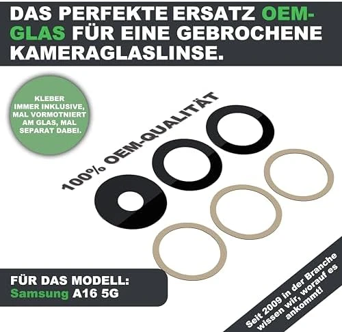 Samsung Galaxy A16 5G A166 ile uyumlu yedek kamera camı lensi yapıştırıcı seti dahil - Resim 4