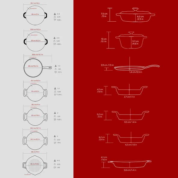 LAVA Bordo Döküm Set – Göz Alıcı Renk, Uzun Ömürlü Döküm Kalitesi - Resim 5