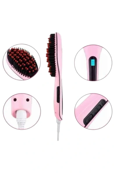 LitaeTrend Fön Etkili Saç Düzleştirici Tarak Yıpranma Karşıtı Döner Kablo Isı Ayarlı - Resim 3