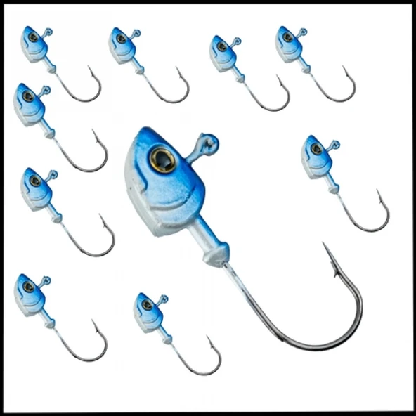 Uyguna-Yakala Mavi Beyaz - 8 gr  -  Zoka - Kurşunlu Olta İğnesi  - 10 Adet-ALA.271 ürün görseli