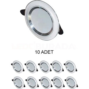 Cata Ct 5257 Beyaz Kasa Zebra LED Spot 6W 3 Renkli 10 ADET ürün görseli